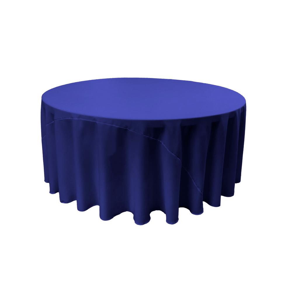 132 In Round Royal Blue Polyester Poplin Tablecloth