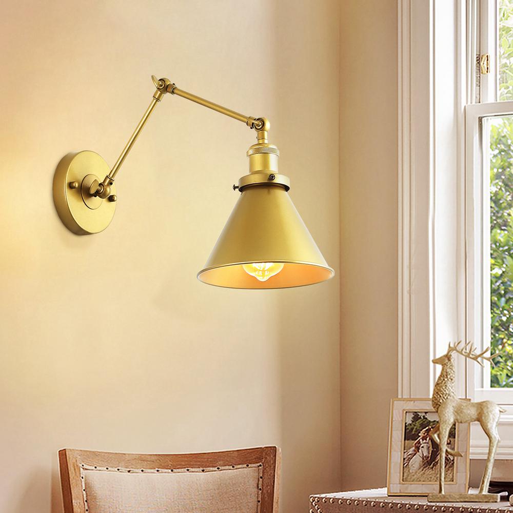 plug in wall sconce brass