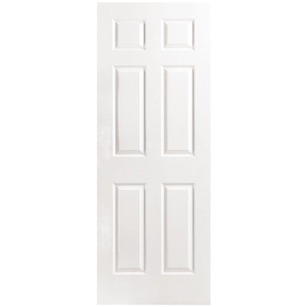Masonite 32 In X 80 In 6 Panel Right Handed Hollow Core Textured Primed Composite Single Prehung Interior Door