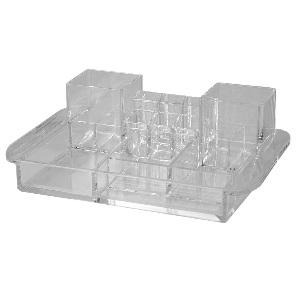 16 Compartment Transparent Plastic Cosmetic Makeup And Jewelry