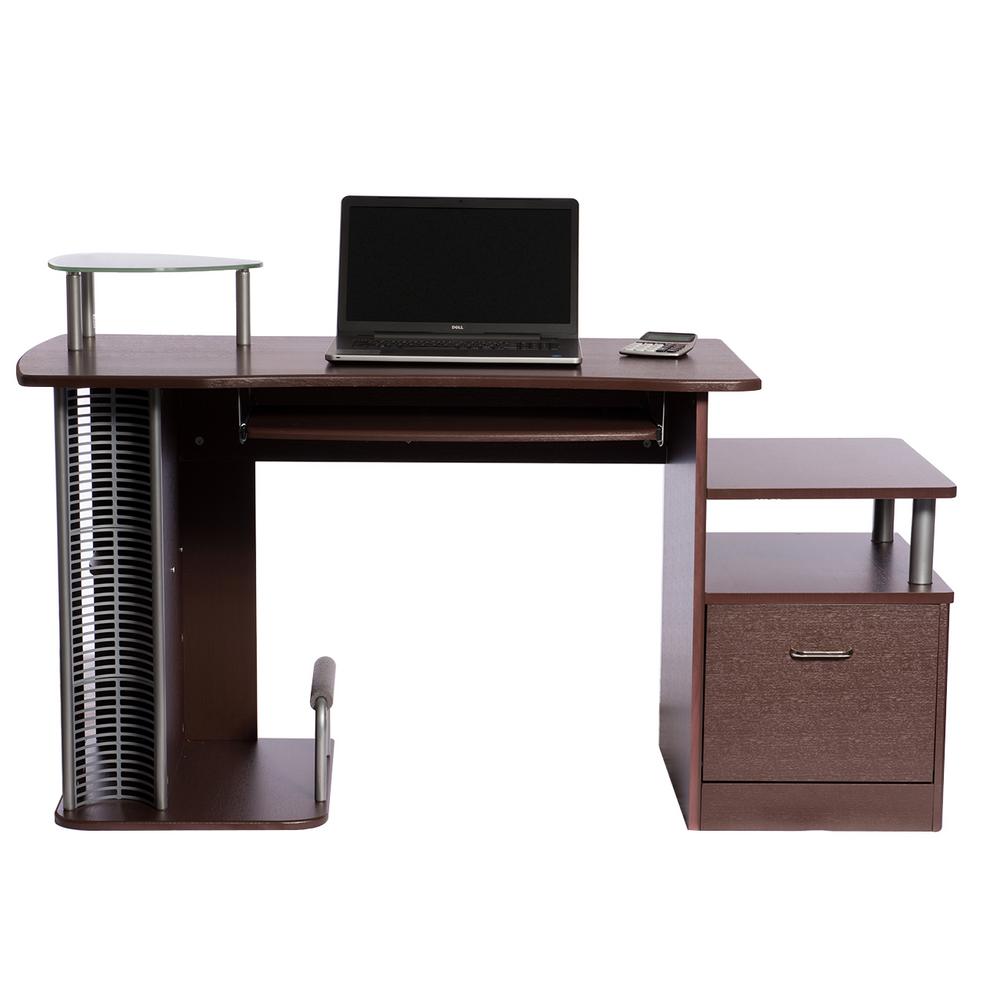 Techni Mobili Chocolate Complete Computer Workstation With Storage Techni Mobili Chocolate Complete