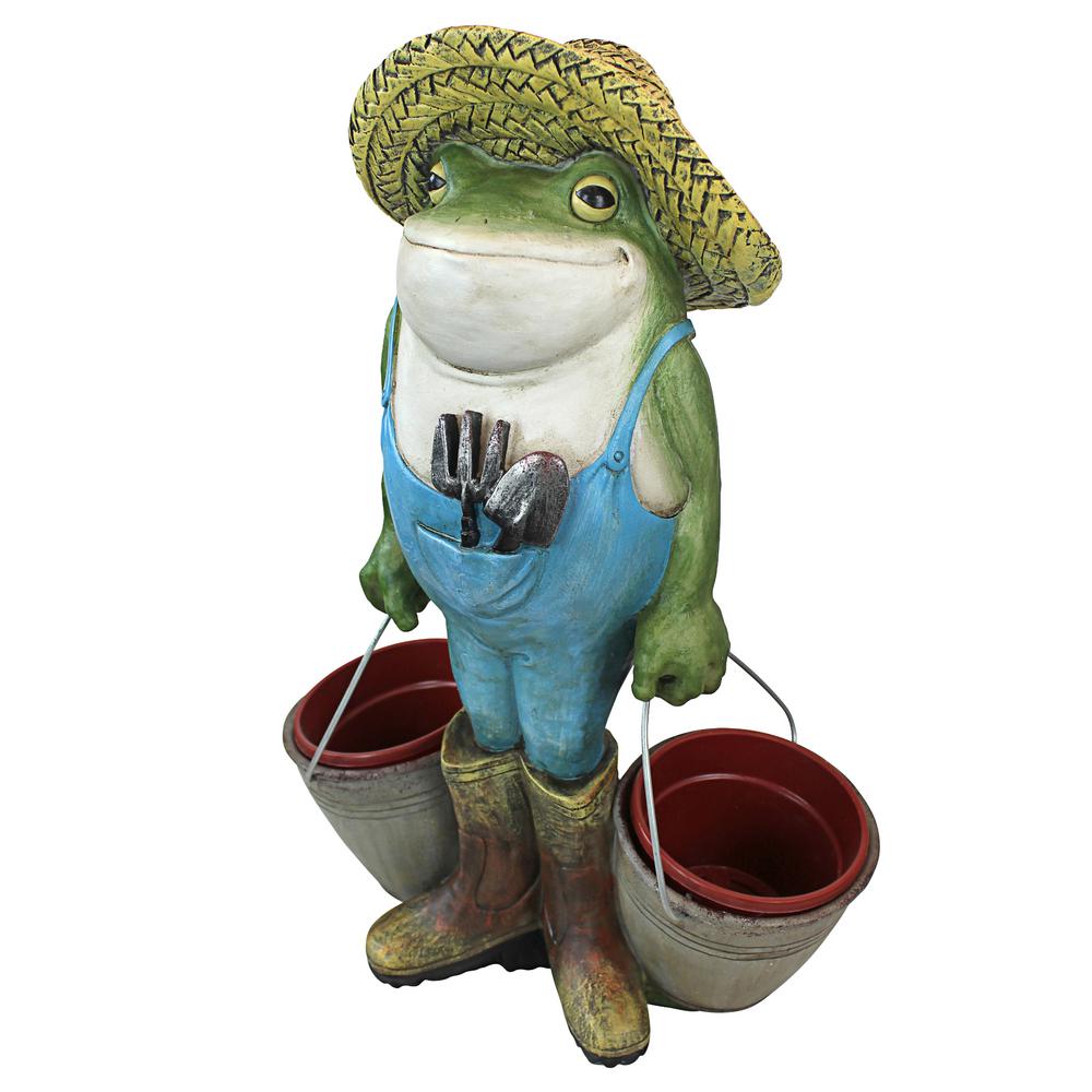 Design Toscano 17.5 in. H Buckets the Garden Frog StatueHF300718 The