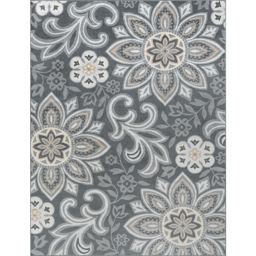 Tayse Rugs Madison Dark Gray 5 ft. x 7 ft. Area RugMDN3941 5x7 The
