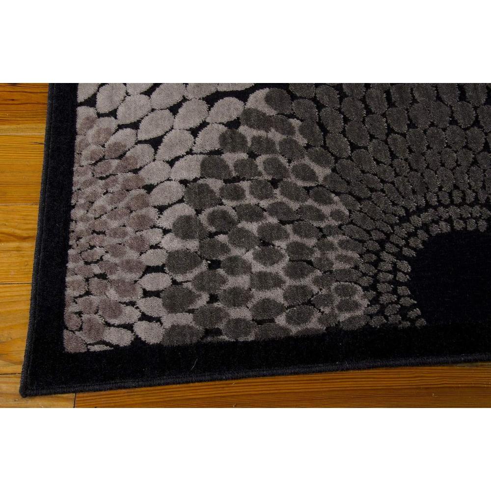 Graphic Illusions Black Area Rug 5ft x 7ft W/ Latex Backing Stain