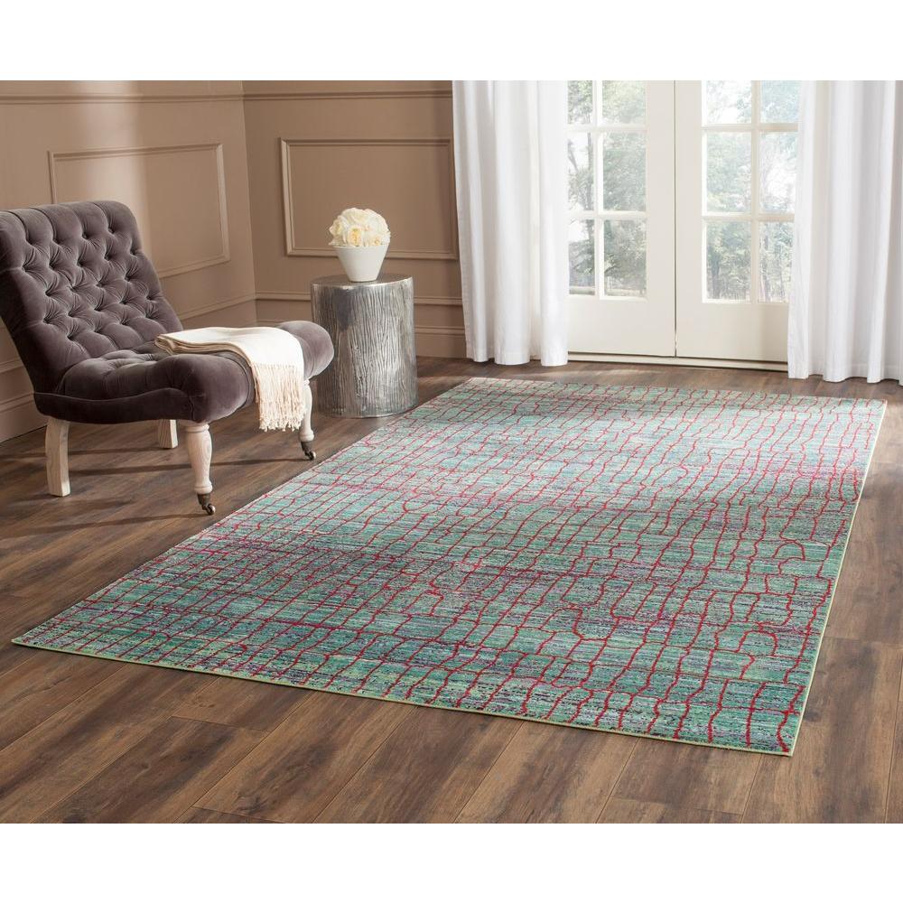 Safavieh Valencia Green Red 4 Ft X 6 Area Rug