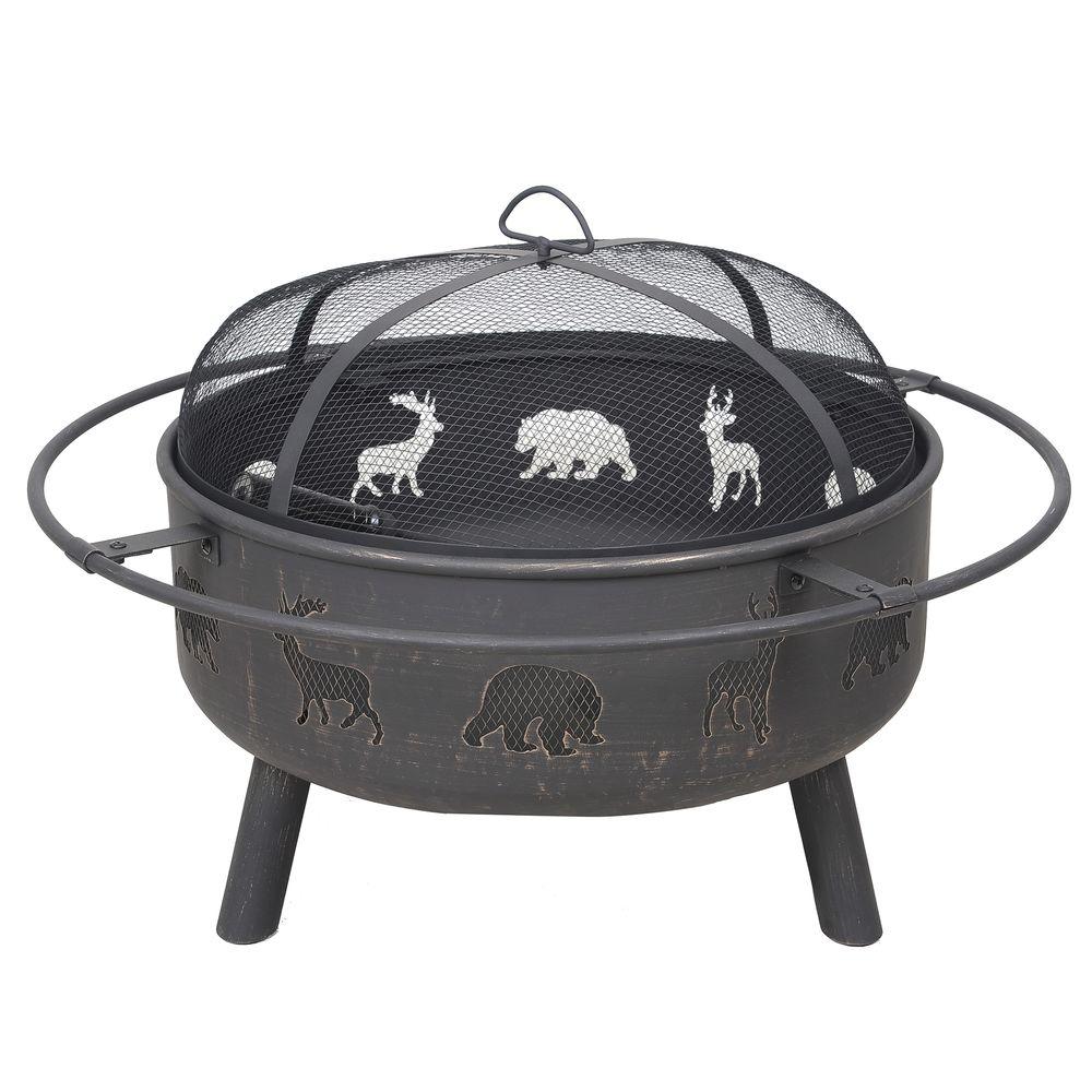Sunjoy Derby 32 In Steel Fire Pit 110501077 The Home Depot Steel Fire Pit
