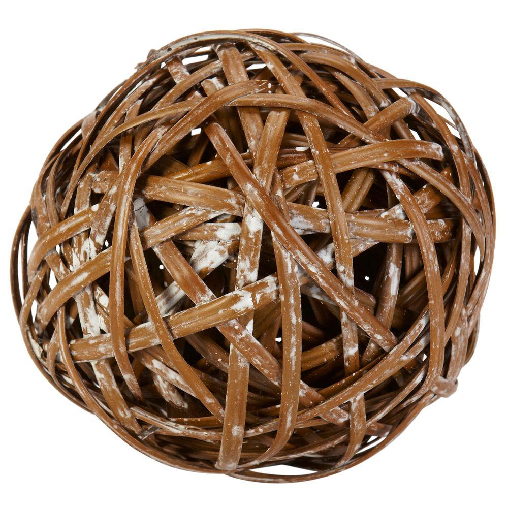 Nearly Natural 3 75 In H Brown Decorative Balls Set Of 6 3023