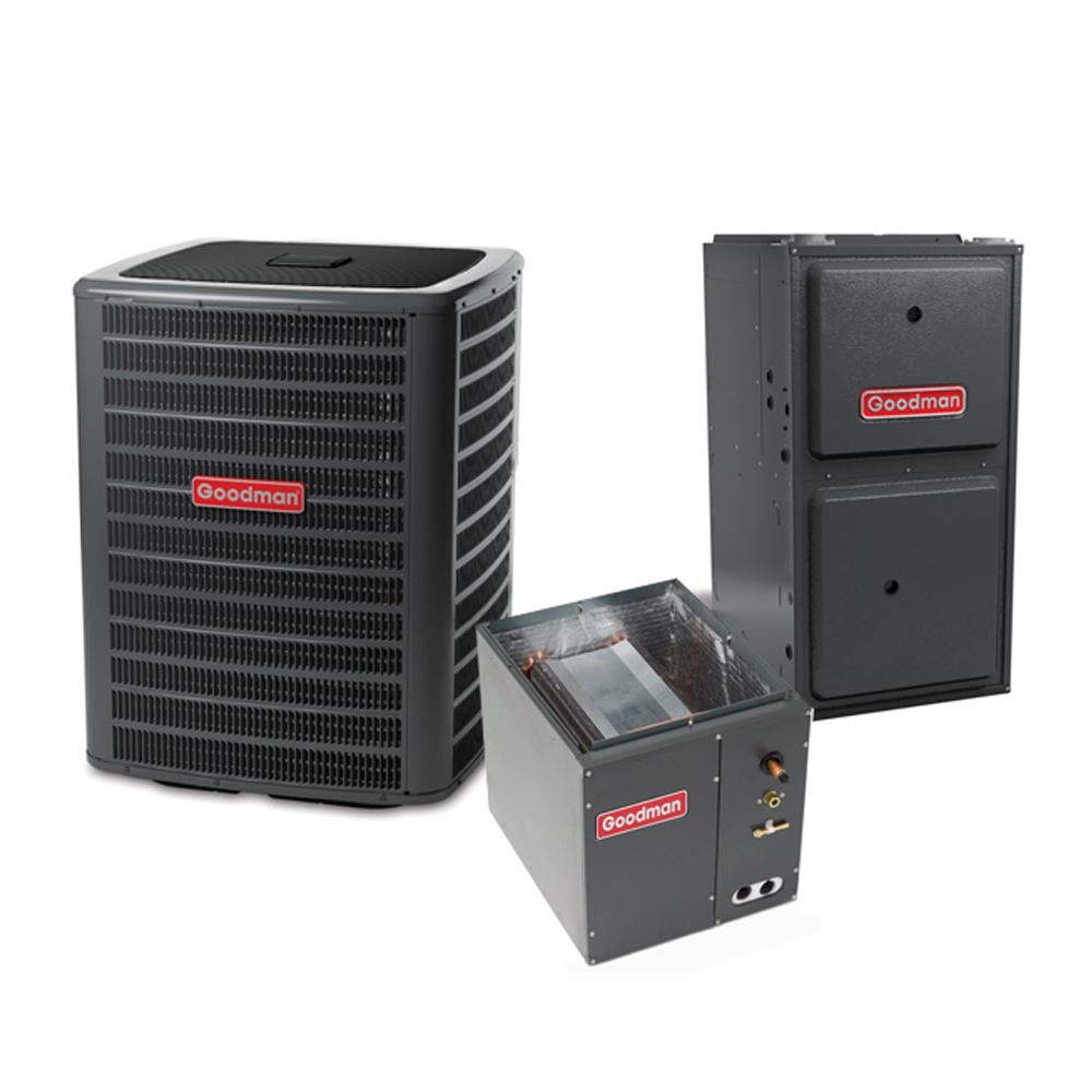 Air Conditioners The Home Depot 2 5 Ton 14 Seer 28600 Btu 96 Afue 80k Heat