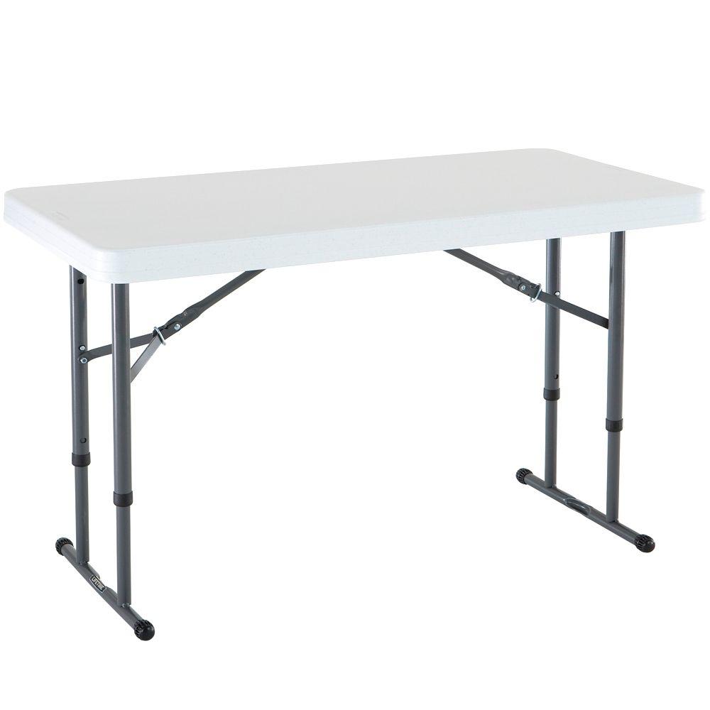 Lifetime White Granite Adjustable Folding Table80160 The Home Depot