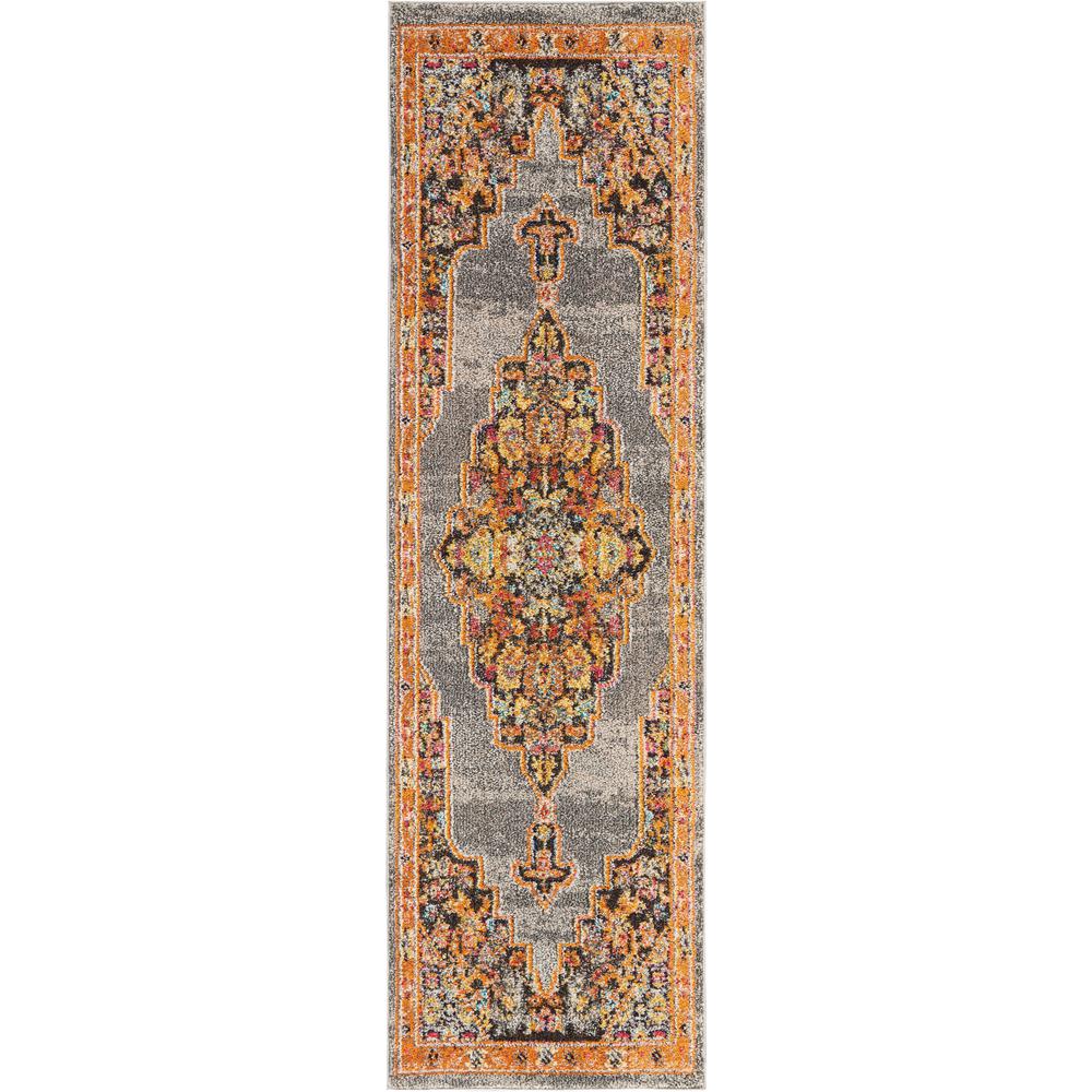 Nourison Passionate 8' Runner Grey Multicolor Persian Area Rug454539 The Home Depot