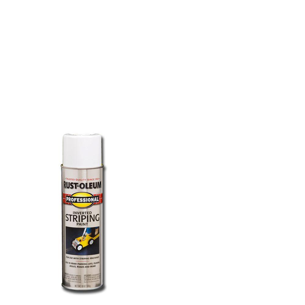 Rust Oleum Professional 18 Oz Flat White Inverted Striping Spray Paint 2593838 The Home Depot
