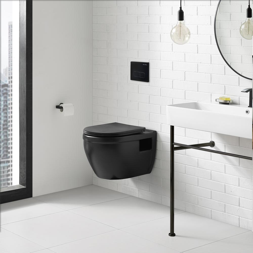 Swiss Madison Ivy Elongated Toilet Bowl Only in Matte Black