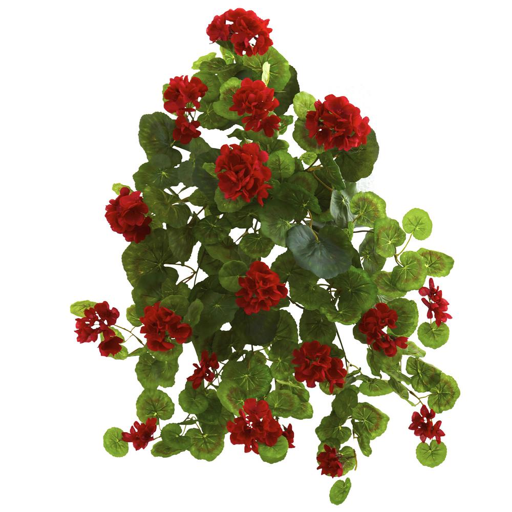 Nearly Natural Indoor 26 in. Geranium Artificial Plant (2-Set)-6127-S2 ...