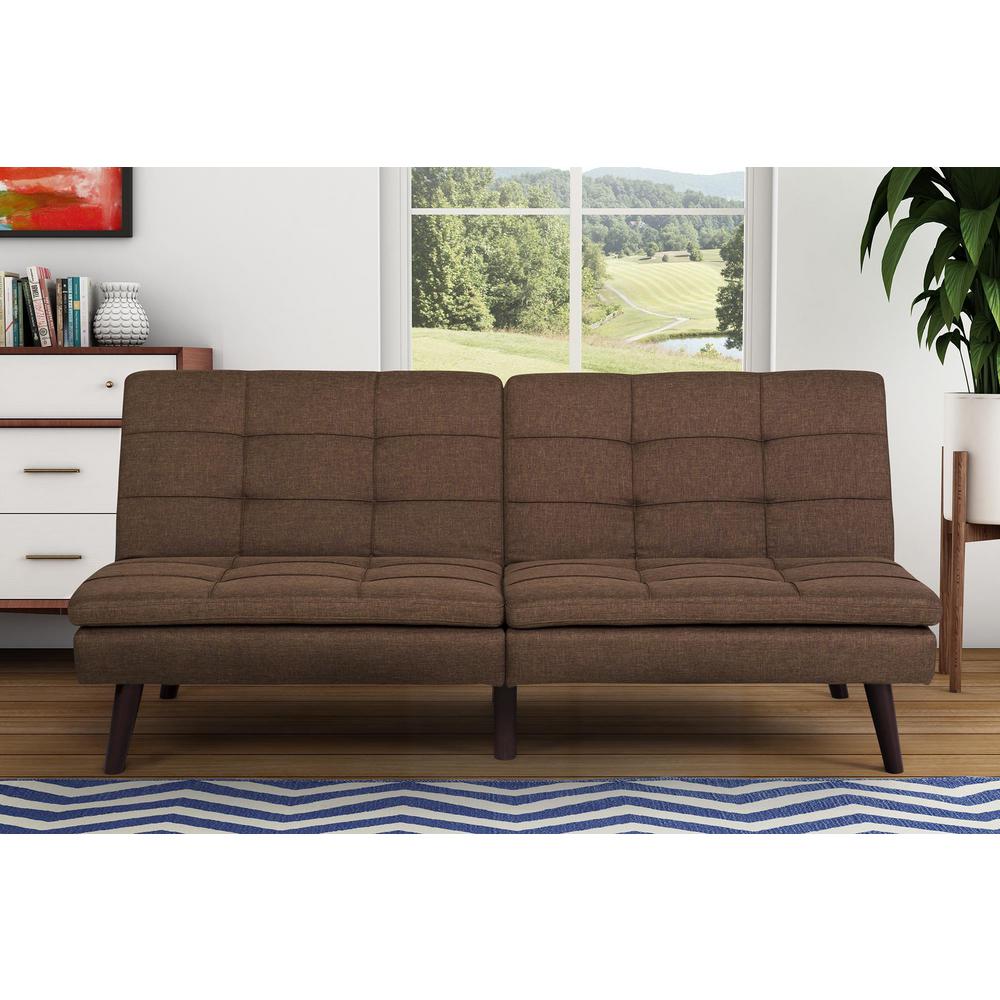 Futon Living Room Furniture The Home Depot Premium Westbury Brown Futon