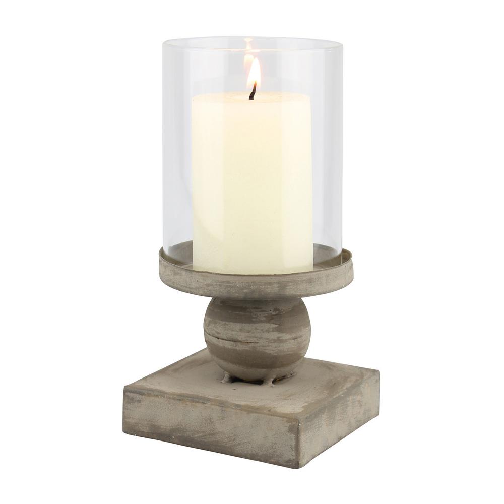 Stonebriar Collection 6.5 in. Rustic Metal Hurricane Candle HolderSB