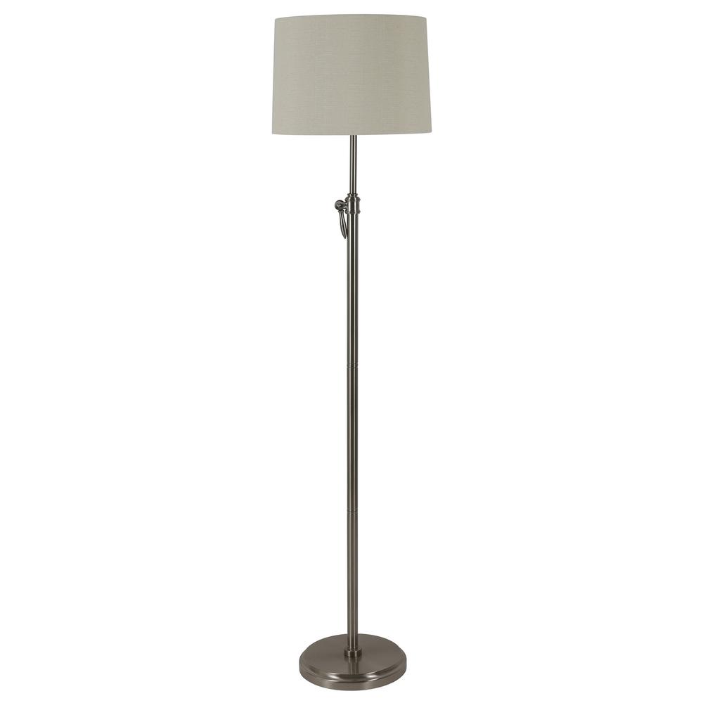 Decor Therapy Henry 63 In Adjustable Brushed Steel Floor Lamp With Shade
