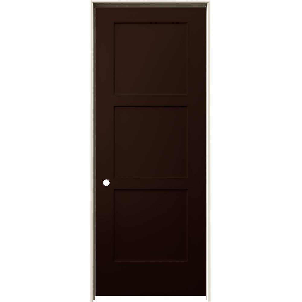 Jeld Wen 30 In X 80 In Birkdale Espresso Stain Right Hand Smooth Hollow Core Molded Composite Single Prehung Interior Door