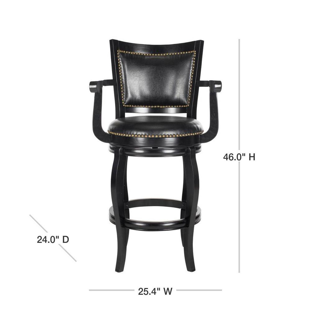 Safavieh Gitano 29 In Black Swivel Cushioned Bar Stool Fox7009c Black Swivel Cushioned Bar Stool