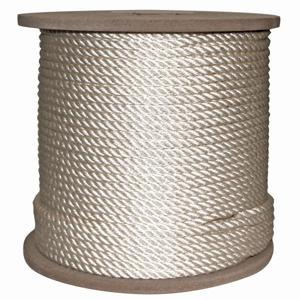 Rope King 3/8 in. x 600 ft. Twisted Nylon Rope White-TN-38600 - The ...