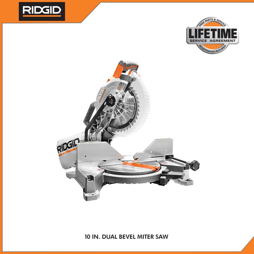 miter ridgid saws saw indicator dual amp led cut line depot homedepot