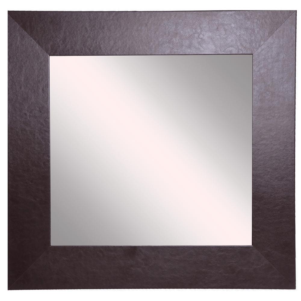 18 In X Wide Brown Leather Square Vanity Wall Mirror S022s Brown Leather Square Vanity Wall Mirror