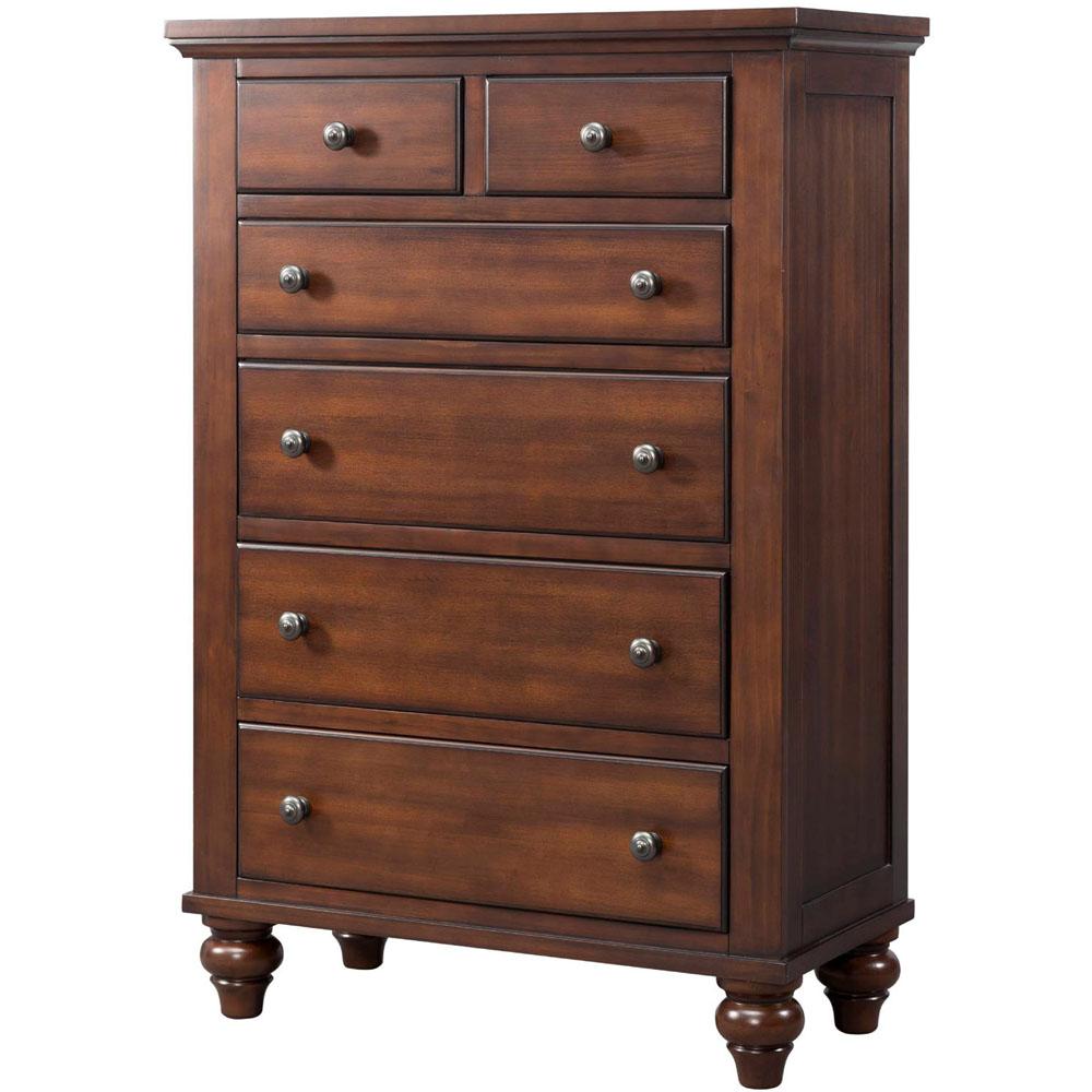Wood Cherry Dressers Chests Bedroom Furniture The Home Depot Newport 6 Drawer Cherry Storage Chest
