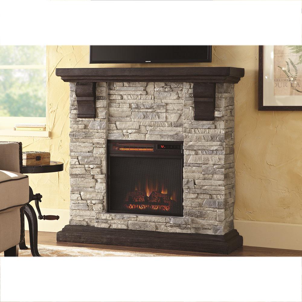 Home Decorators Collection Highland 40 in. Media Console Electric Fireplace TV Stand in Faux 