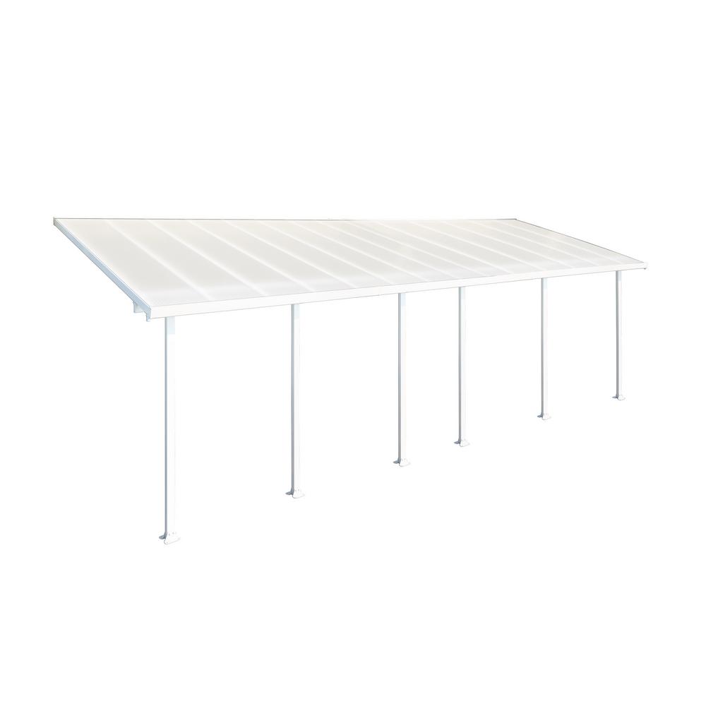 Palram Feria 10 ft. x 28 ft. White Patio Cover Awning702727 The Home