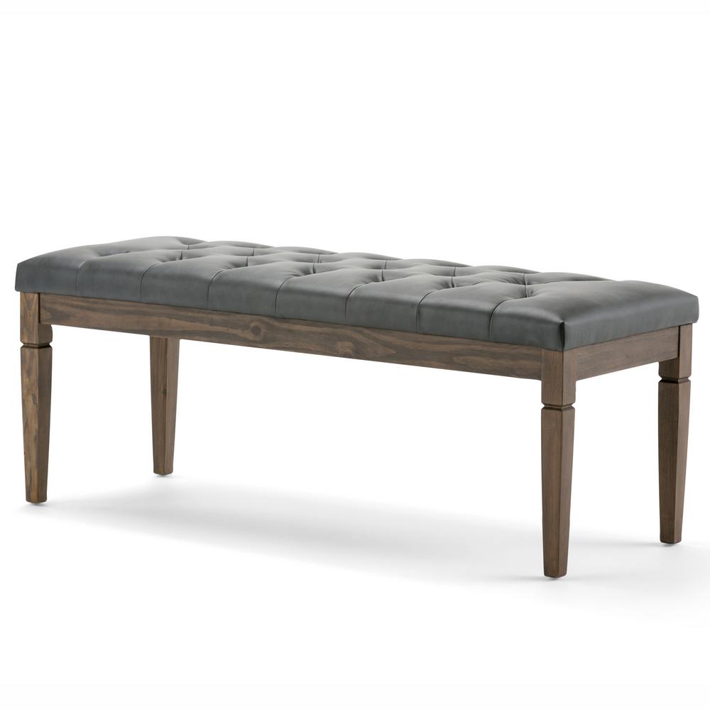 Simpli Home Waverly Slate Grey Bench3AXCOT250SG The Home Depot