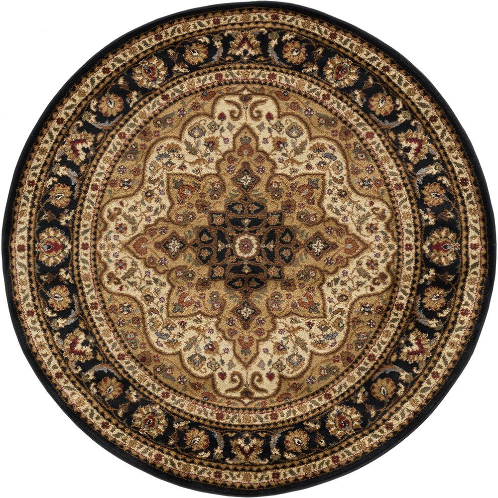 Well Woven Barclay Medallion Kashan Green 5 Ft X 5 Ft Round Traditional Area Rug 541050 The 5121