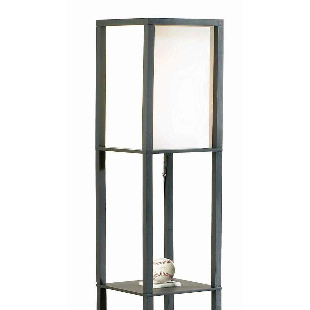Cresswell 62 8 In Black Square Etagere Floor Lamp With Ivory Black Square Etagere Floor Lamp
