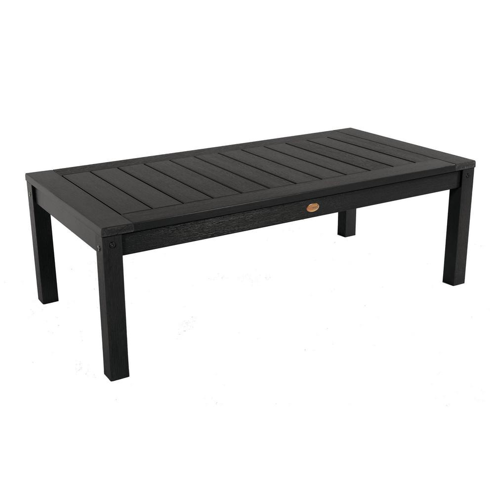 Highwood Adirondack Black Rectangular Recycled Plastic Outdoor Coffee