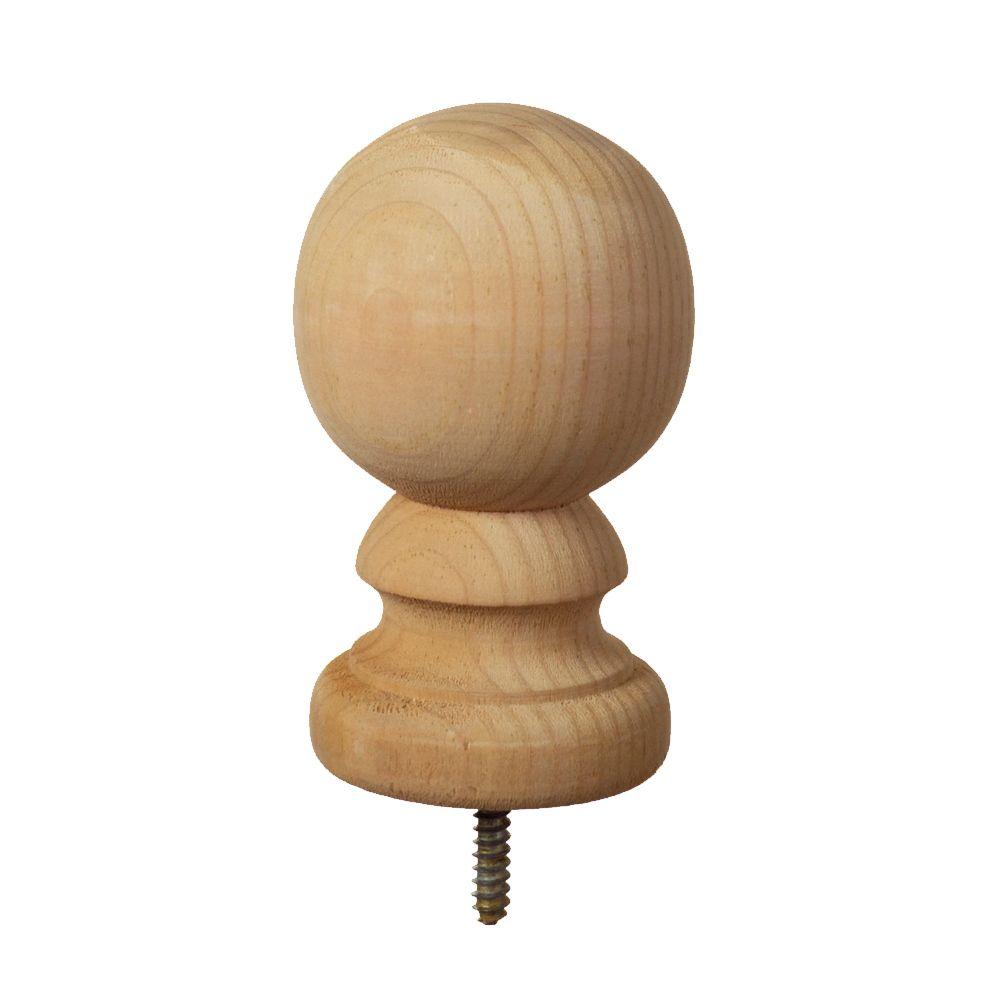 4 In X 4 In Wood Colonial Ball Post Top Finial 6 Pack 189292 The   Wood Post Caps 189292 64 300 