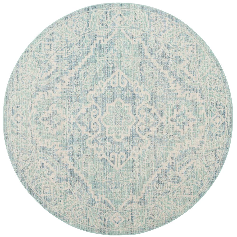 Safavieh Windsor Seafoam/Blue 6 ft. x 6 ft. Round Area Rug ...