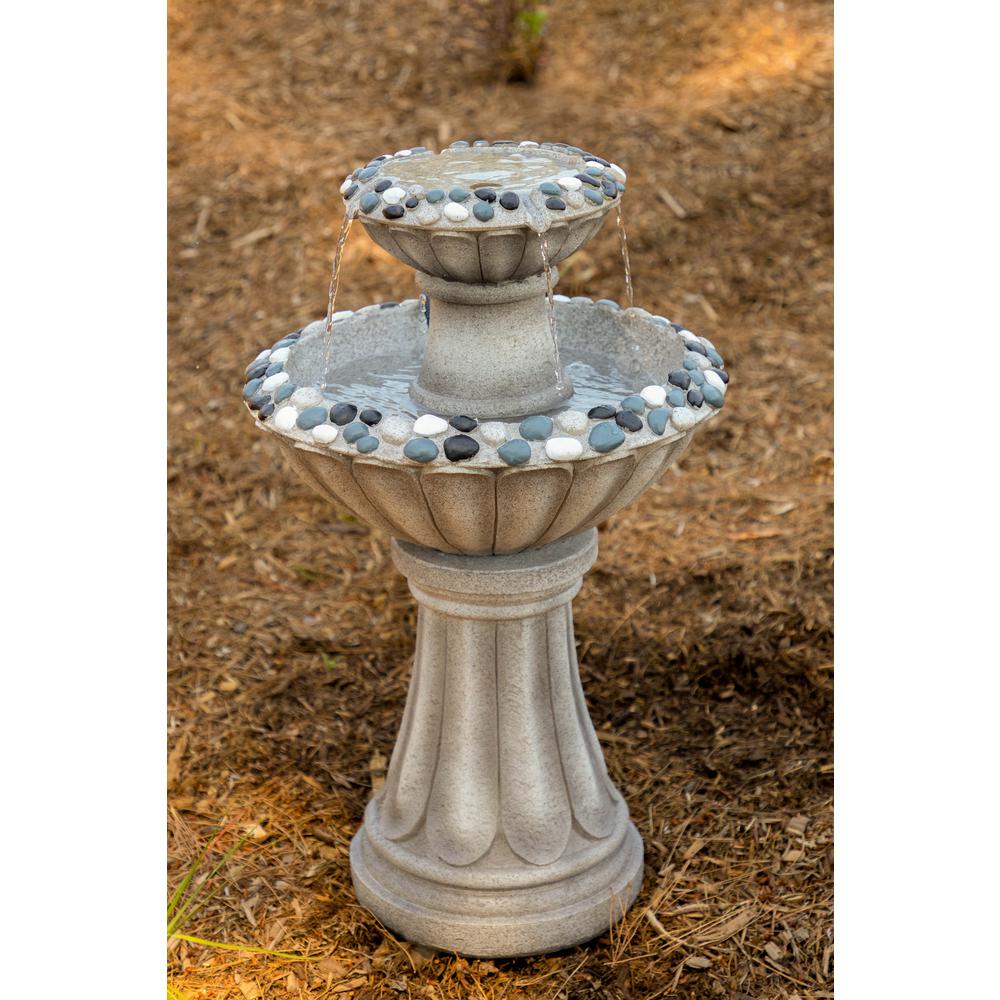 Alpine Corporation 36 In Tall Grey 2 Tier Pedestal Fountain Zen636l Alpine Corporation 36 In Tall Grey 2 Tier Pedestal Fountain