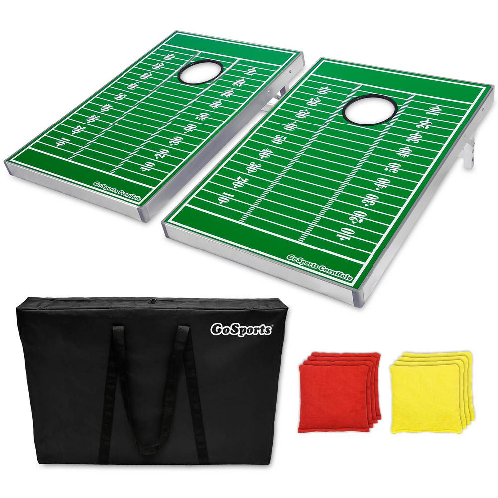Gofloats 3 Ft X 2 Football Edition Bean Bag Toss Football Edition Bean Bag Toss Set Superior Aluminum Frame