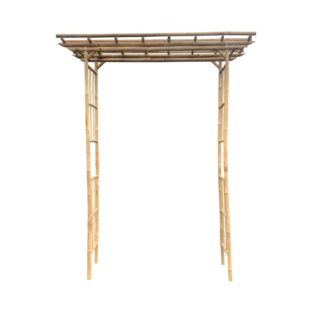 Master Garden Products 84 in. H x 60 in. W Bamboo Arbor, Natural. Top Only