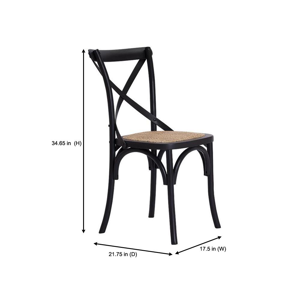 Home Decorators Collection Mavery Black Wood Dining Chair with Cross ...