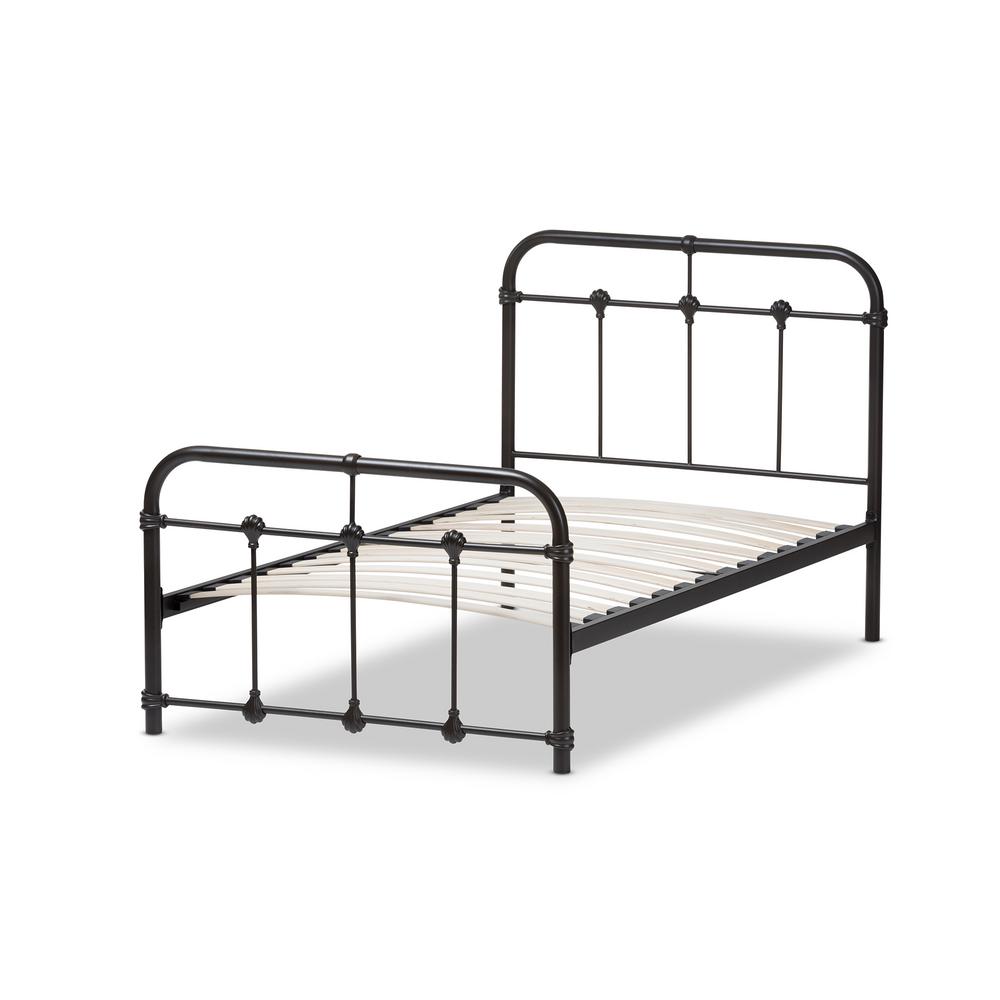 Baxton Studio Mandy Black Metal Twin Platform Bed-28862-7586-HD - The ...