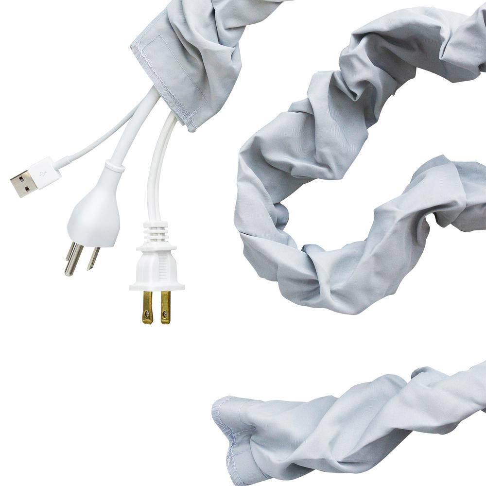 Cordinate 6 Ft Decor Fabric Cord Cover White 40723 The Home Depot