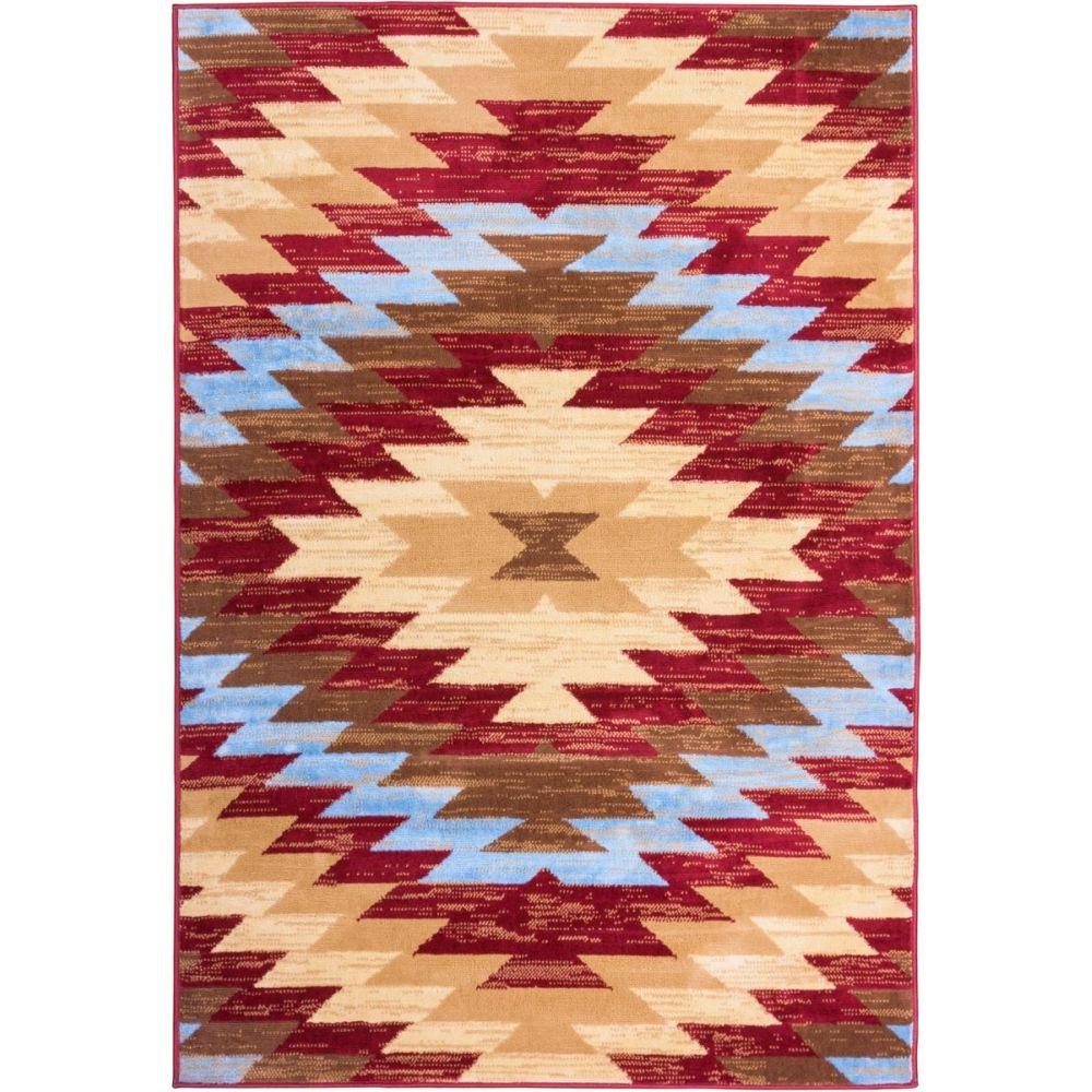 Well Woven Miami Alamo Southwestern Traditional Red 8 ft. 2 in. x 9 ft