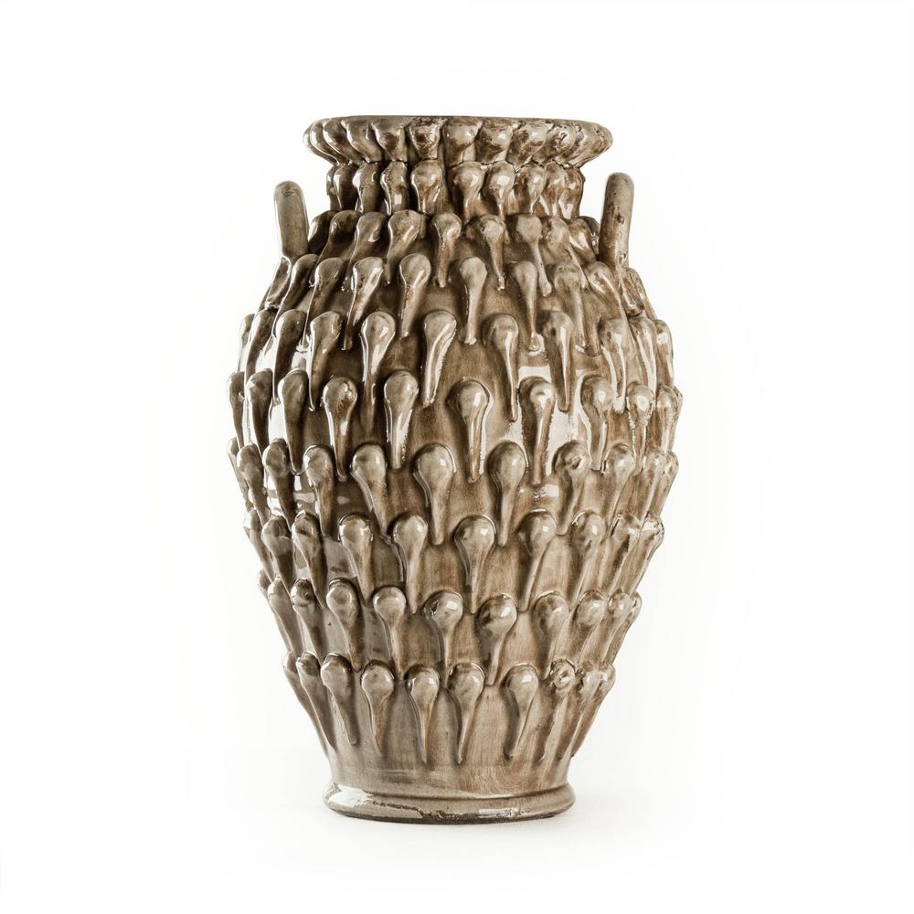 Zentique Cement Wavy Grey Large Decorative Vase 9918S A866 The Home Depot