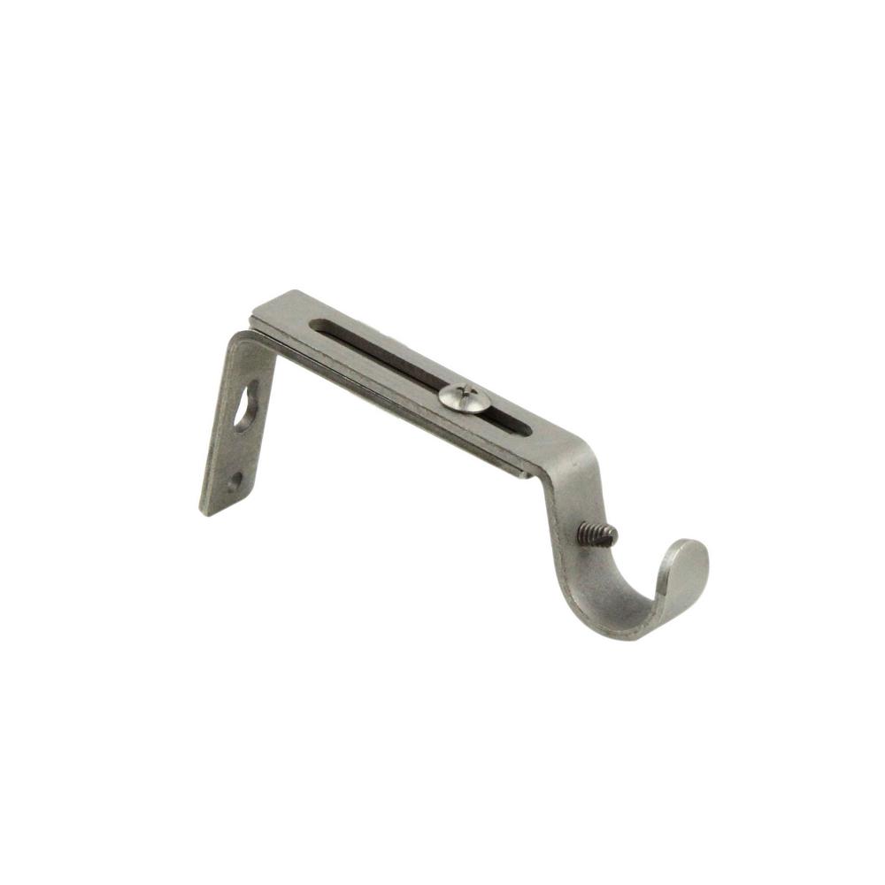 Rod Desyne Single Rod Extendable Wall Bracket In Satin Nickel Set