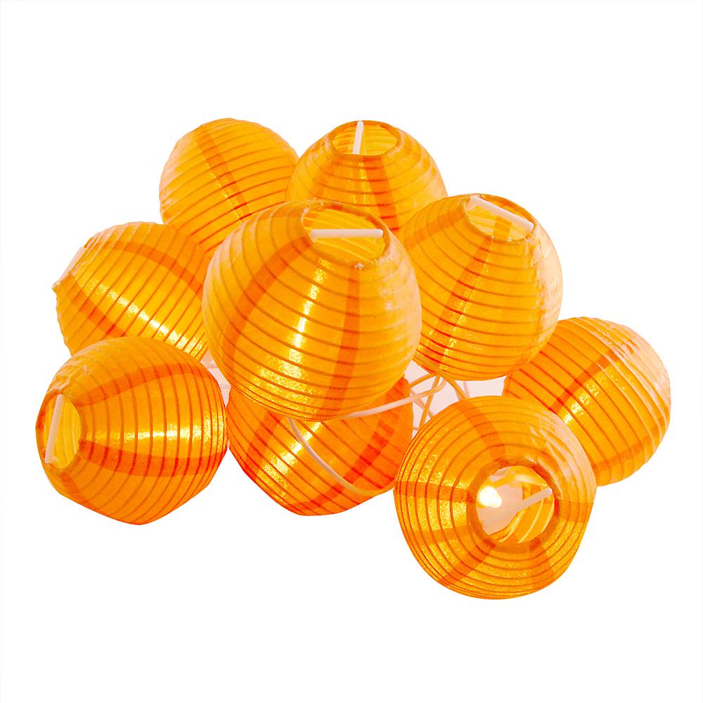 Lumabase Nylon Lantern String Lights In Orange 76201 The Home Depot Nylon Lantern String Lights In Orange
