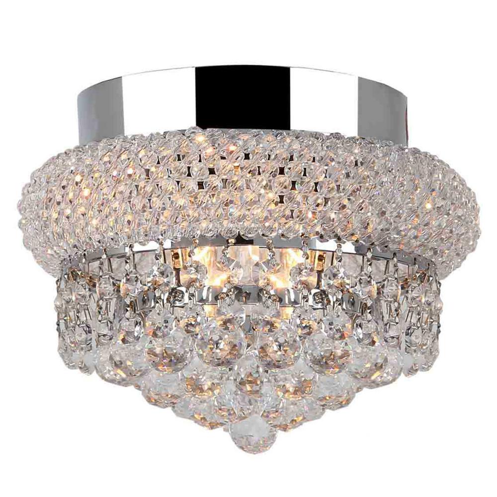 Worldwide Lighting Empire Collection 3-Light Chrome Clear Crystal