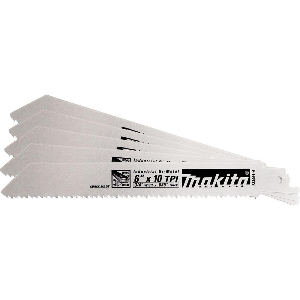 Makita 6 in. 10 Teeth per in. AllPurpose Reciprocating Saw Blade (25Pack)723064A25 The