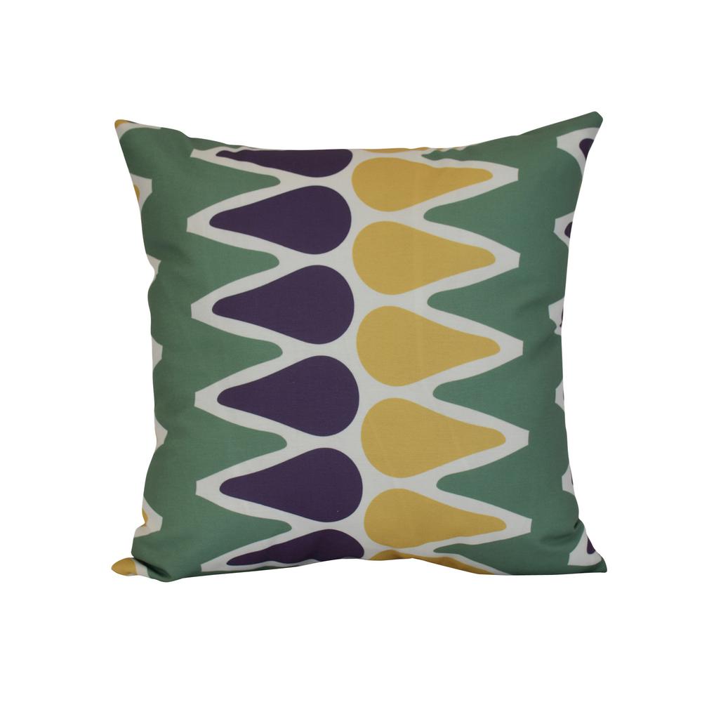 Laugh Green Geometric 16 In X 16 In Throw Pillow Pwn521gr10 16