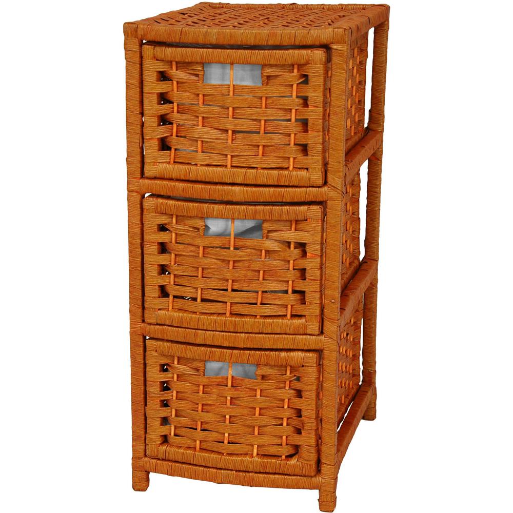 3 Drawer Honey Natural Fiber Occasional Storage Chest Jh09 048 Hon 3 Drawer Honey Natural Fiber Occasional Storage Chest