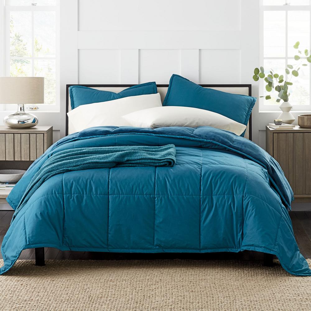 The Company Store Montana 3 Piece Teal Blue Queen LoftAIRE Down   The Company Store Comforters Comforter Sets 50306p Q Tealblu 64 600 