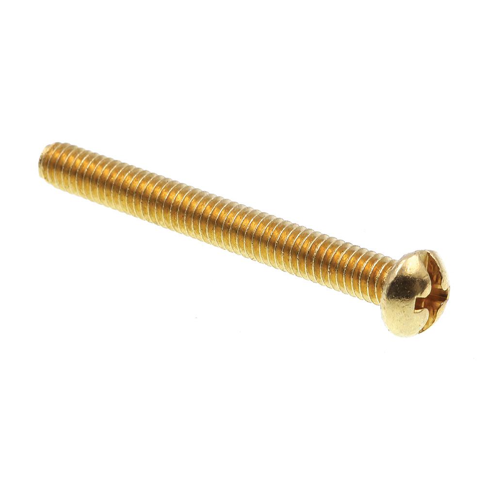 Schrauben Brass Slotted Round Head Machine Screw 6 32 X 1 1 2 Qty 25